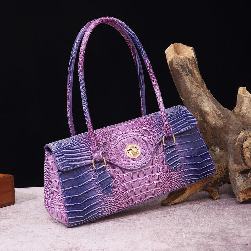 Borsa da ascella portatile retrò, da donna, con motivo a coccodrillo_voghion.com