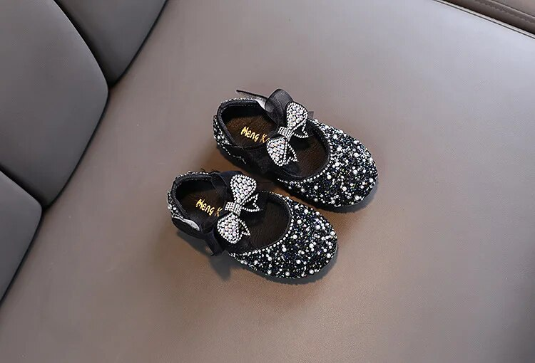 AINYFU – chaussures de mariage en cuir pailleté pour filles, chaussures de princesse avec nœud papillon en strass, à la mode, nouvelle collection 2024_voghion.com