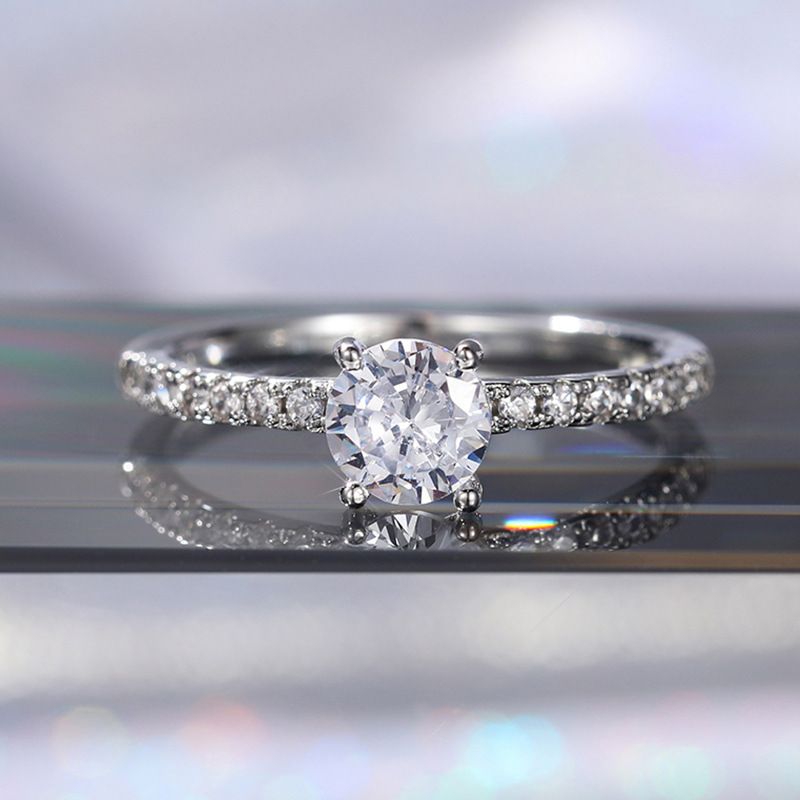 Gioielli e accessori esplosioni semplice zircone anello di fidanzamento matrimonio anello di diamanti in platino placcato rame_voghion.com