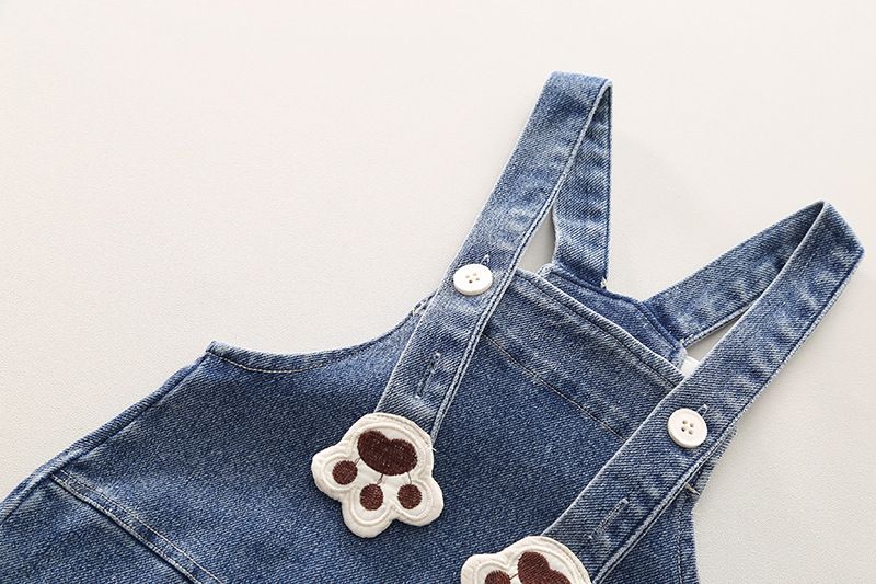 Gestreifter langärmeliger Jeans-Overall für Jungen im Herbst 2024, Neuware, zweiteiliger Baby-Overall mit dreidimensionalem Cartoon-Muster_voghion.com
