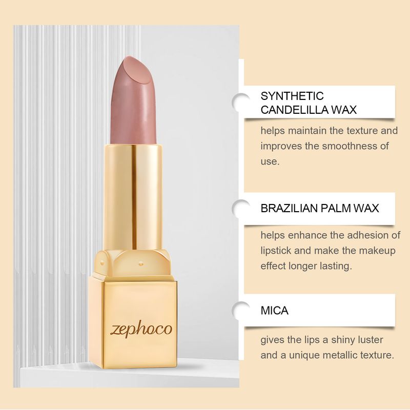 zephoco Metallic Cream Lipstick Series Lightweight Moisturizing Color Gloss Create Stunning Lip Makeup_voghion.com
