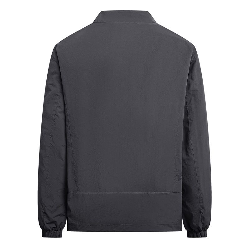Coat autumn nylon waterproof jacket high-end stand up collar solid color casual versatile men's top_voghion.com