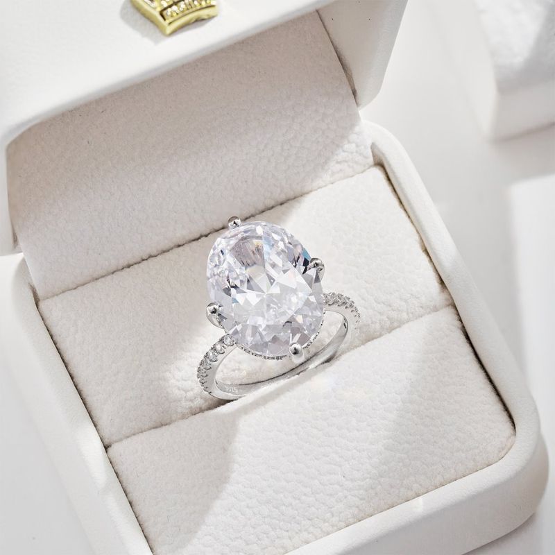 9 karaat super sprankelende grote diamant sterling zilver voor vrouwen ovale zirkoon ring_voghion.com