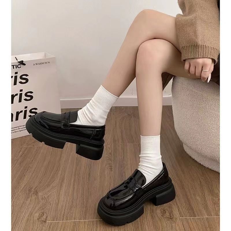 Neue britische Slipper im Frühling und Herbst 2024 mit dicker Sohle und Blockabsatz für Damen._voghion.com