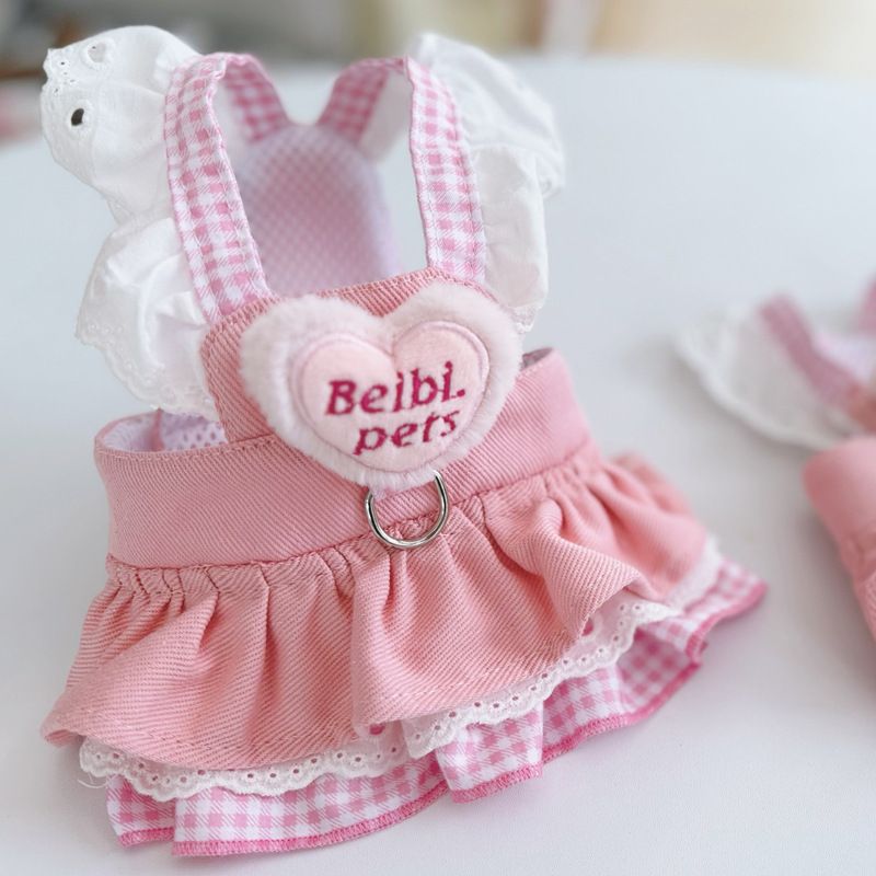 Pet Cat Dog Clothes Thin Denim Leash Skirt Princess Small Puppy Teddy Pomeranian Bichon Spring Summer Outfit_voghion.com