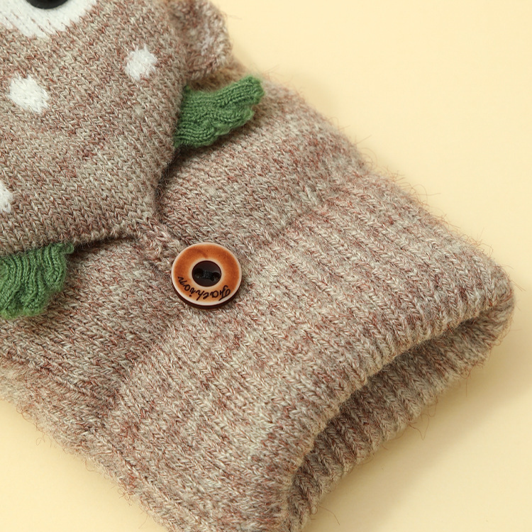 Świąteczne skarpetki z łosiem i aksamitnymi grubymi, jesiennymi/zimowymi, ciepłymi, dzianinowymi rękawiczkami dla kobiet, z półpalcami, studenckim pismem odręcznym, z otwartymi palcami i klapkami_voghion.com