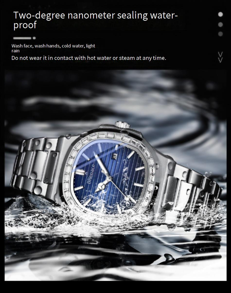 Herrenuhren Herrenuhr Einfache Mode-Business Quarzuhr Stahlband Leuchtender Wasserdichter Kalender Mit Diamant Fabrik Großhandel_voghion.com