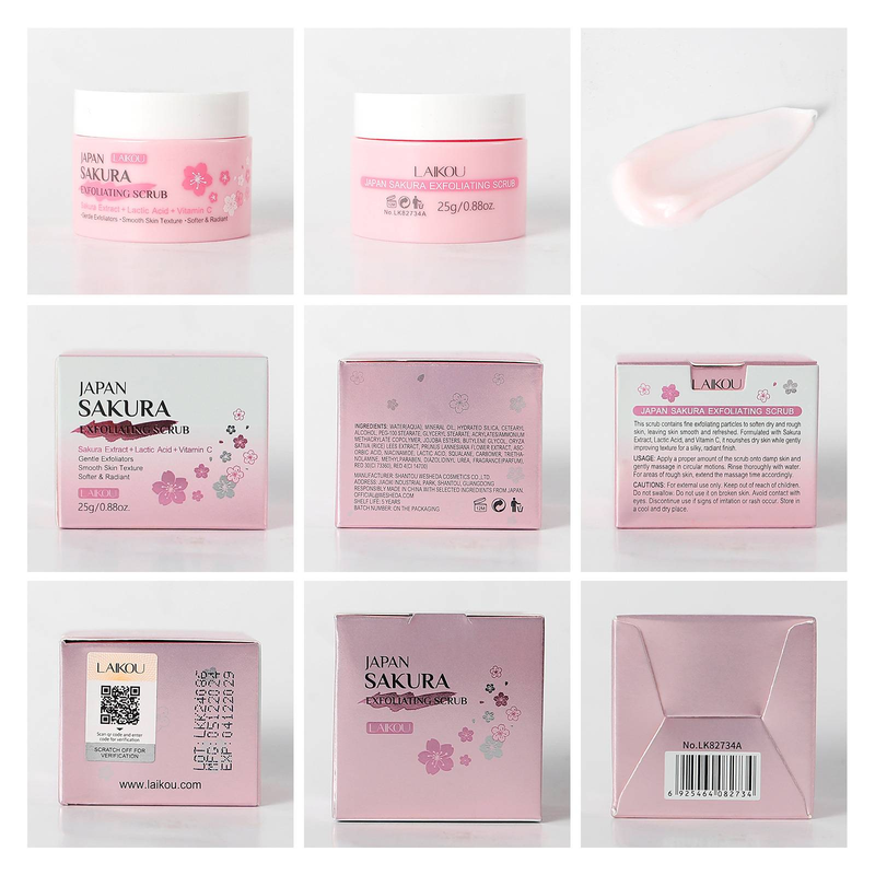 LAIKOU Sakura sejas skrubis - maigs pīlings un mitrināšana, 25g_voghion.com