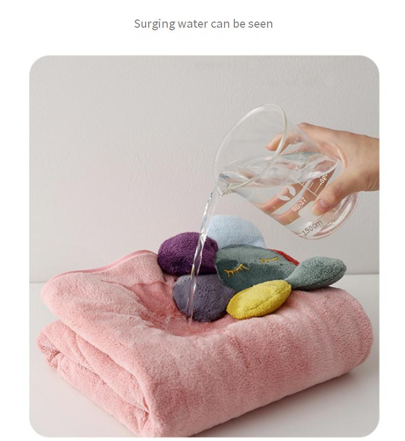 Premium Cartoon Coral Fleece Bath Towel - Ultra Soft & Absorbent (Extra Thick Home Use Super Cozy)_voghion.com