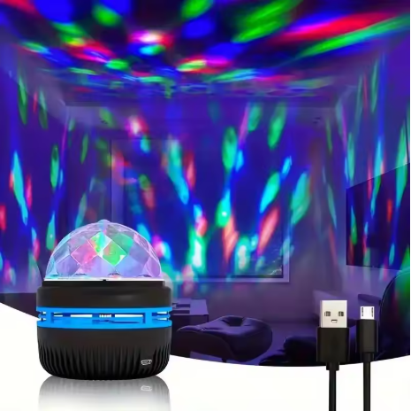 Proyector LED de estrellas y galaxia, luces nocturnas, proyector de cielo estrellado, iluminación navideña con rotación automática, 5 V, USB, para habitación, dormitorio, decoración del hogar_voghion.com