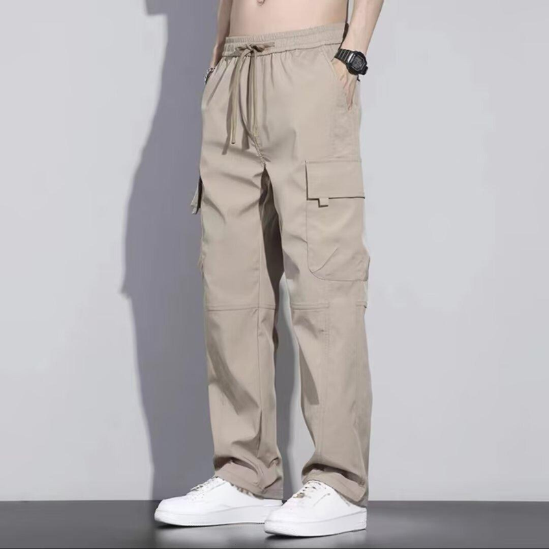 Men's Relaxed Fit Cargo Pants - Lightweight Workwear Trousers With Durable Ripstop Fabric, Straight Leg & Roomy Pockets For Casual & Outdoor Wear_voghion.com