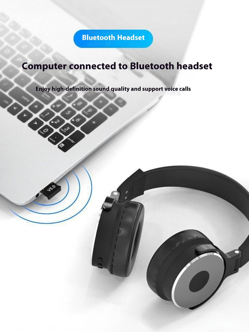 USB Bluetooth 5.0 Adapter Transmitter Bluetooth Receiver Audio Bluetooth Dongle Wireless USB Adapter For Computer PC Laptop C_voghion.com