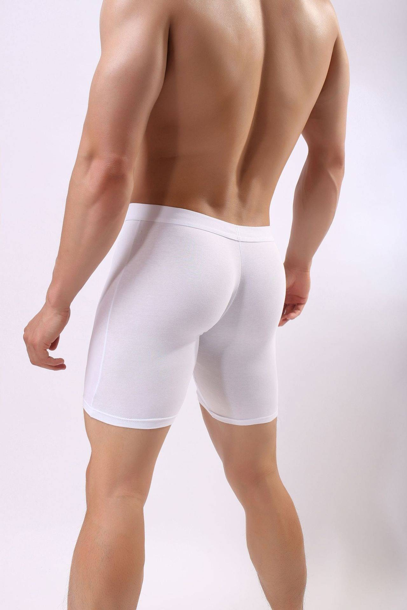 Herrenunterwäsche, verlängertes, verschleißfestes Bein, reine Baumwolle, U-konvex, niedrige Taille, sexy, lockere Sport-Boxerunterwäsche_voghion.com