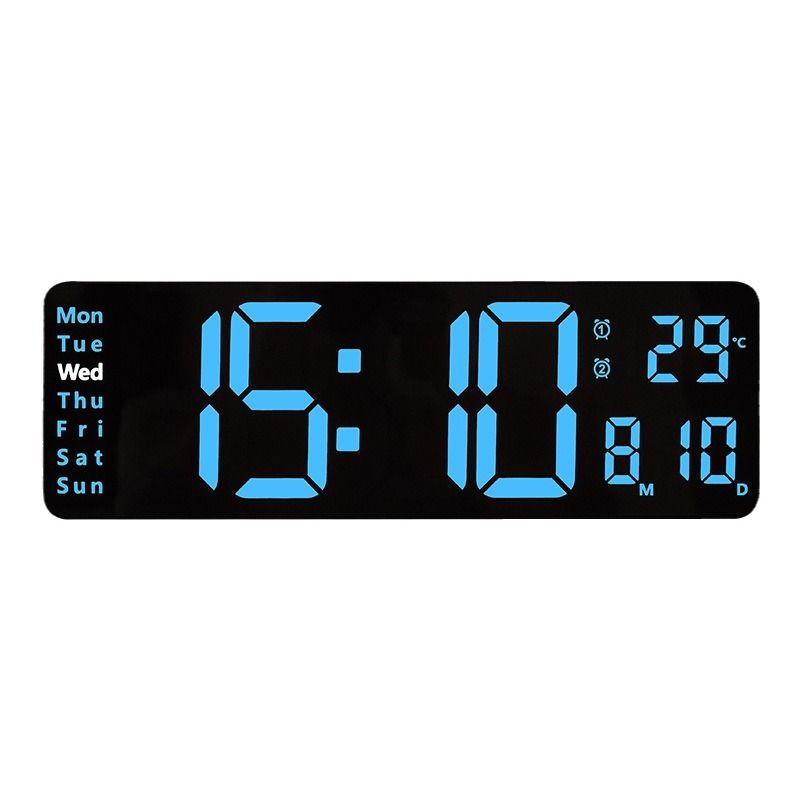 13 Inch Wall/Table Dual Use Digital LED Clock With Large Display, Multiple Alarms & Modern Color Options – Stylish Home/Office Decor"_voghion.com