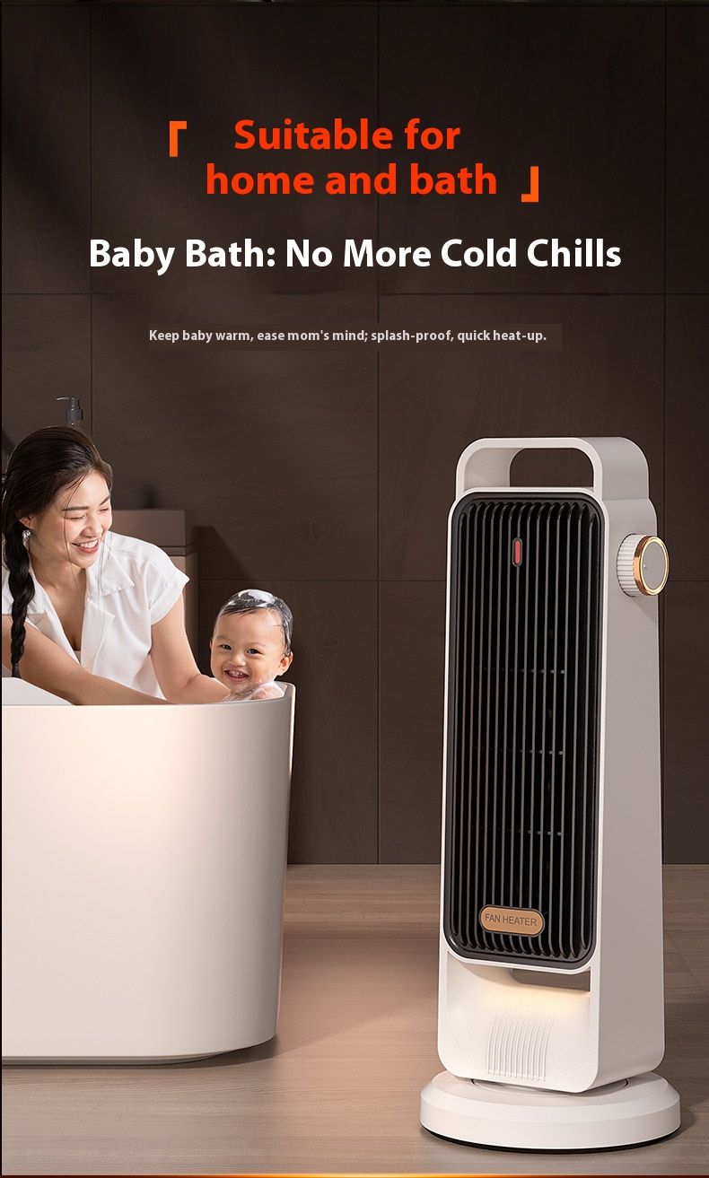 Aquecedor de ambiente cerâmico PTC de 1800 W com oscilação de 90°, proteção contra superaquecimento e tombamento, 2 configurações de velocidade para escritório doméstico (até 20㎡)_voghion.com
