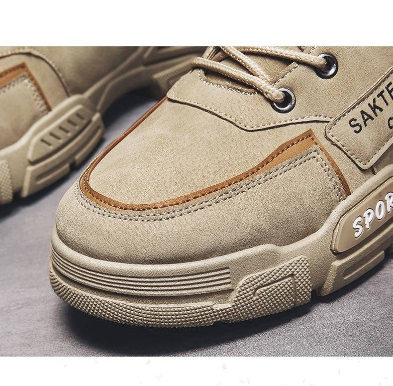 Bottes de travail d'hiver montantes pour homme, chaussures décontractées avec doublure polaire et semelle en caoutchouc antidérapante et imperméable pour la randonnée en plein air._voghion.com