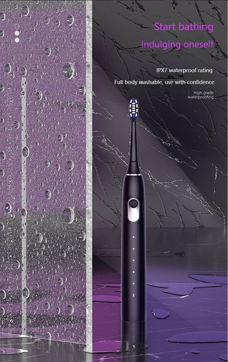Ultra-Sonic Smart Electric Toothbrush – 5+ Modes, 50+ Days Battery, Magnetic Motor, Self-Cleaning (Black/White)_voghion.com