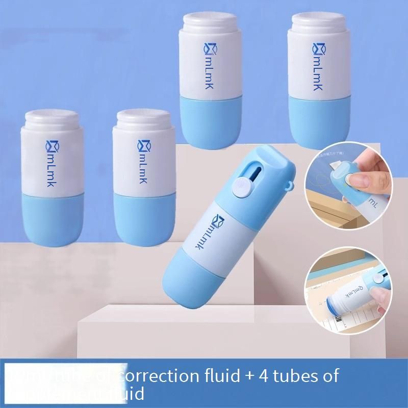 Bolígrafo corrector térmico de papel todo en uno: tinta de secado rápido para proteger la privacidad, corrector de etiquetas de envío con cortador de cajas integrado._voghion.com