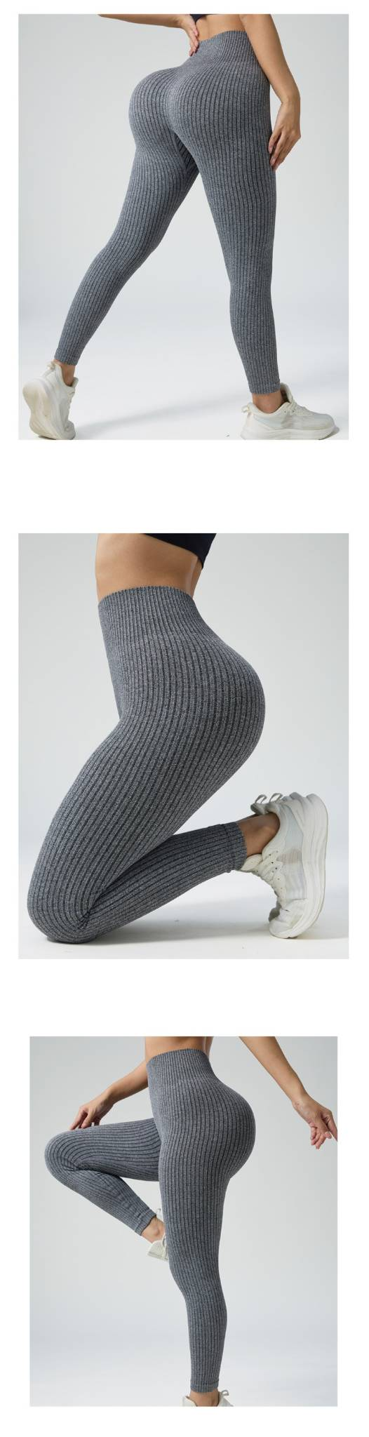 Naadloze yogaleggings in 5 kleuren voor dames - elastische trainingsbroek met hoge taille en AB-garen, sportkleding voor in de sportschool en buiten_voghion.com