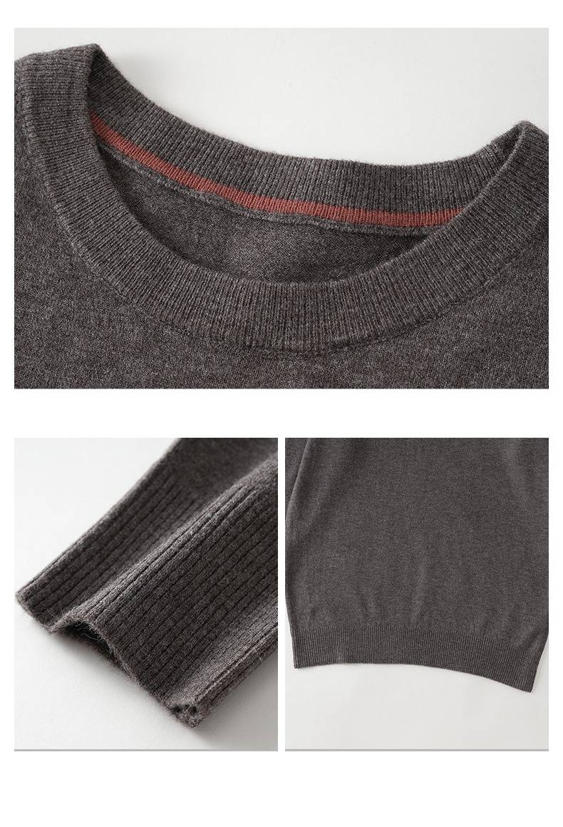 Herren-Freizeitpullover mit Rundhalsausschnitt – Weicher Strickpullover aus Wollmischung (Weiß/Schwarz/Braun/Beige/Camel) – M bis 4XL_voghion.com