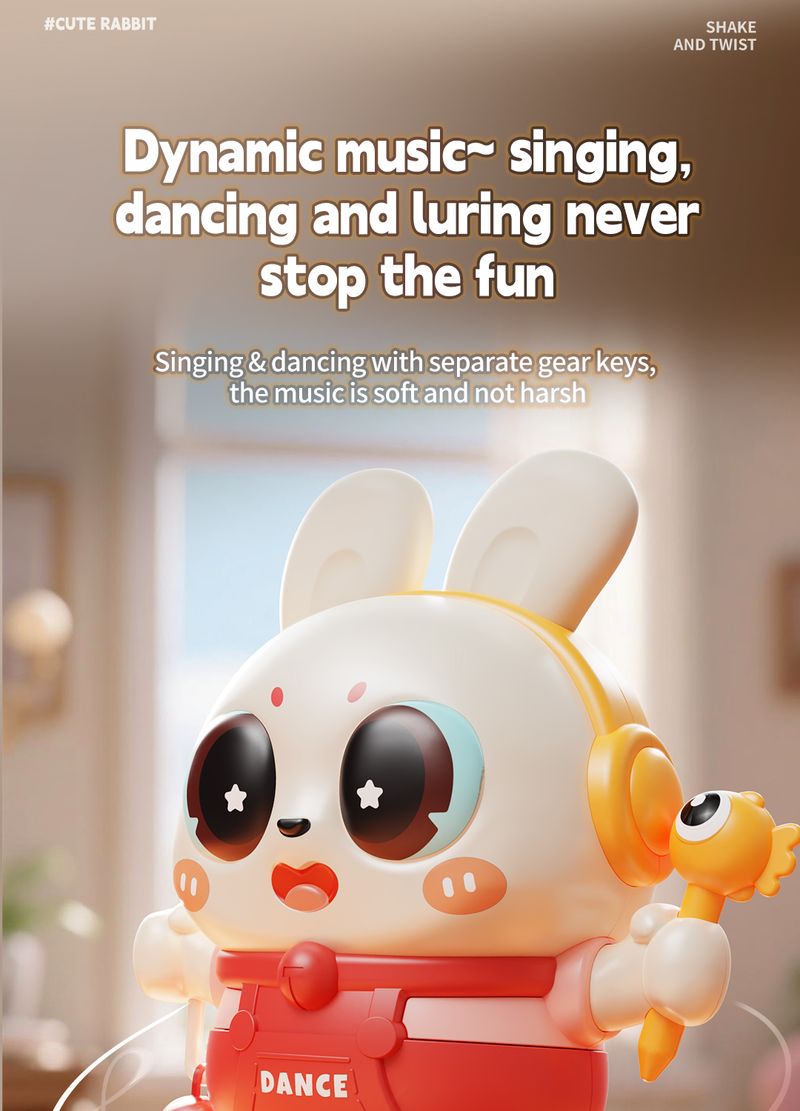 2025 Giocattoli Montessori per bambini, carini, cantanti e danzanti, a forma di coniglio elettrico, per neonati da 0 a 3 anni, giocattoli educativi per gattonare_voghion.com