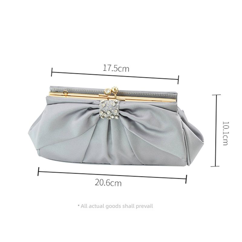 Elegante, gefaltete Schultertasche aus Satin mit Schleife – Strass-Abendtasche für Damen, minimalistisch und schick für Partys und den Alltag_voghion.com