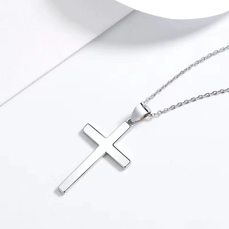 Damen Bijouen Koffer Kräiz Einfach Halskette Anhänger Modesch Temperament Retro High End Sense All Match Schléissebeenkette_voghion.com