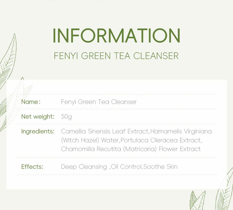 FENYI Green Tea Facial Cleanser 50g Hydrating Cleanser_voghion.com