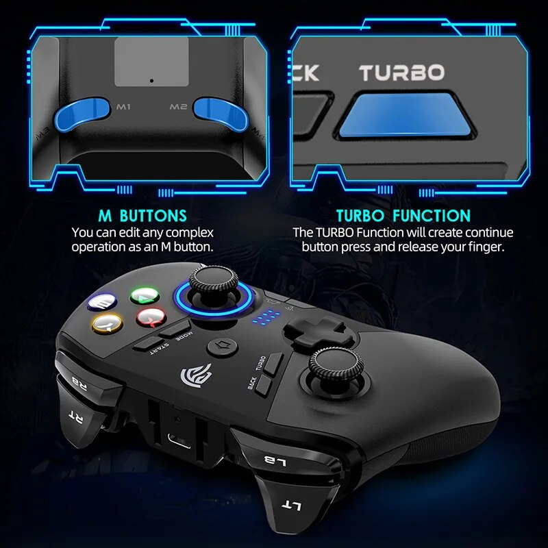 EasySMX 9110 manette de jeu USB sans fil 2.4G, contrôleur de manette de PC Programmable pour ordinateur Windows, PS3, Android Smart_voghion.com