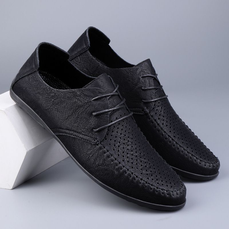 Große Ultra-Faser Hohl Loafers Klassische Herren Lederschuhe 2025 Sommer Neue Mode Trend Mokassins_voghion.com