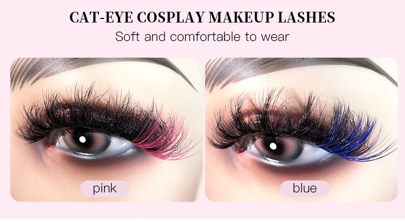 False Eyelashes New 7 Pairs Of Colorful Mink Segmented False Eyelashes Natural Curling Fried Hair Simulation Grafted Eyelashes_voghion.com