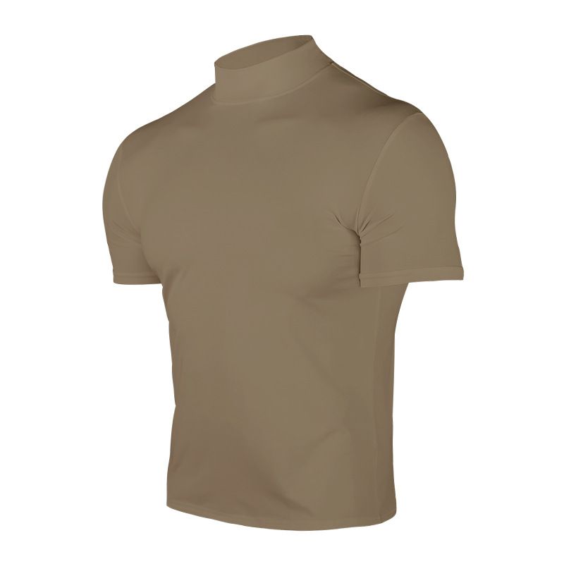 Grenzüberschreitende Herrenbekleidung Spot 2024 Sommer Einfarbig Kurzarm Fashion Bottoming Shirt Enges Rollkragen-T-Shirt für Herren_voghion.com