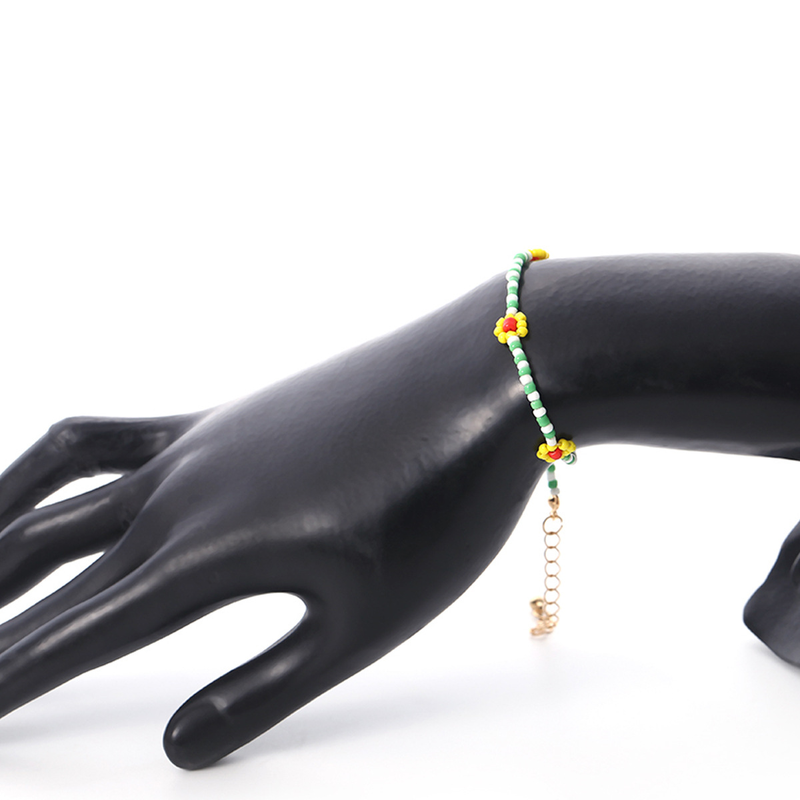 Collana da donna in stile bohémien con fiori a margherita colorata, semplice collana con clavicola con perline retrò femminile_voghion.com