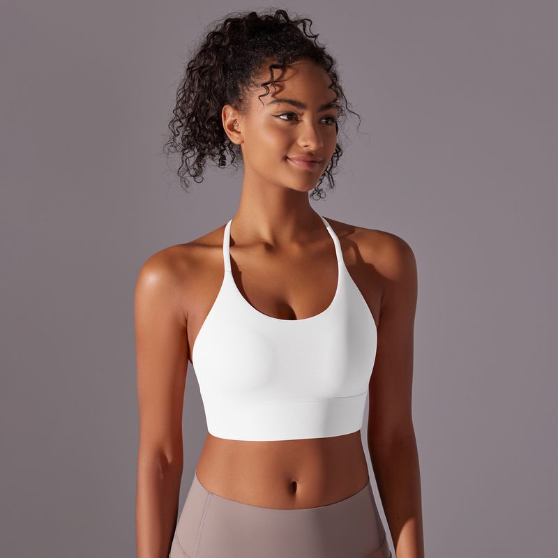 New Style Brushed Double-Sided Nylon Solid Color Cross-Back Bra For Running, Fitness, Yoga, And Women's Sports Underwear_voghion.com