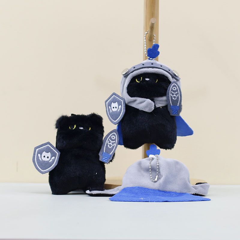 Plush Adorable Knight Cat Toy Cute Cartoon Keychain Soft Pp Accessory Cotton Doll_voghion.com