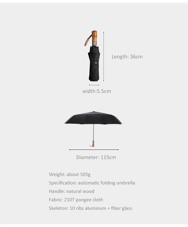 Business-Regenschirm – 115 cm, automatisch öffnend, Golfgröße_voghion.com