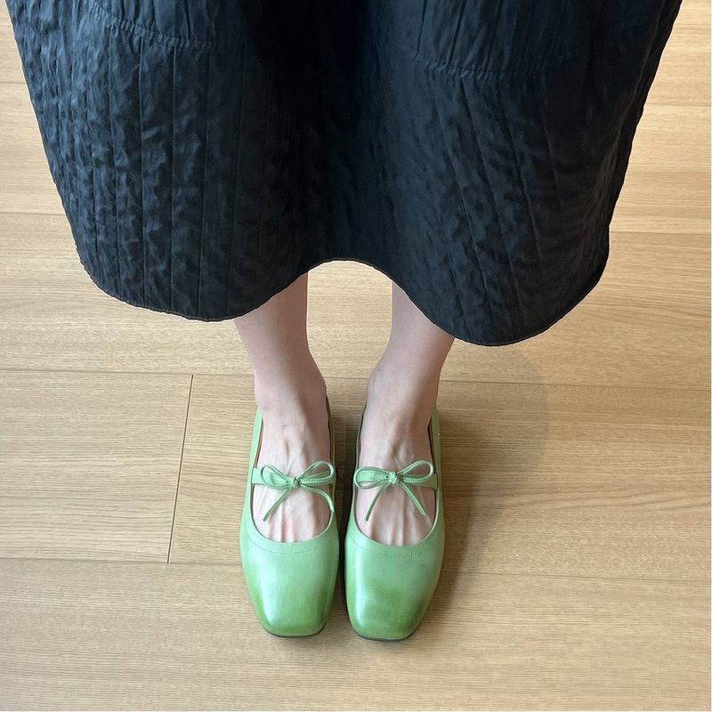 Candy Color Simple Flat Mary Jane Women's French One Strap Lightweight Mouth Hundred Ballet Shoes_voghion.com