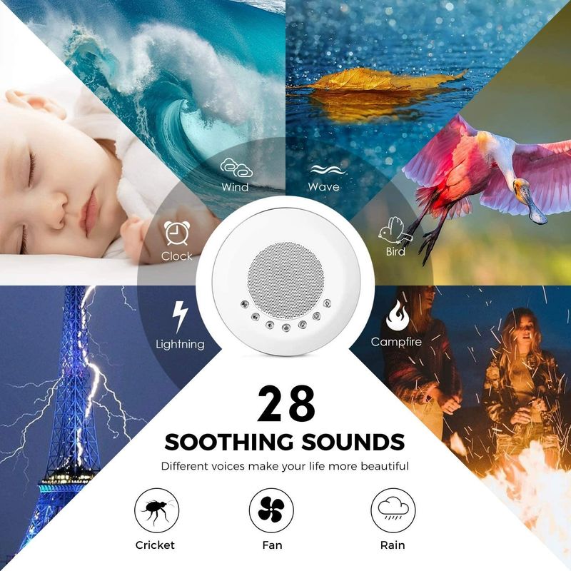 Máquina de ruido blanco, lámpara para dormir, altavoz para dormir, artefacto portátil para bebés._voghion.com