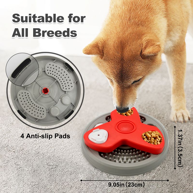 Neu Haustier Langsam Anti-Choke Katze Hund Schüssel Puzzle Feeder Rotierenden Fütterung Gericht Spielzeug_voghion.com