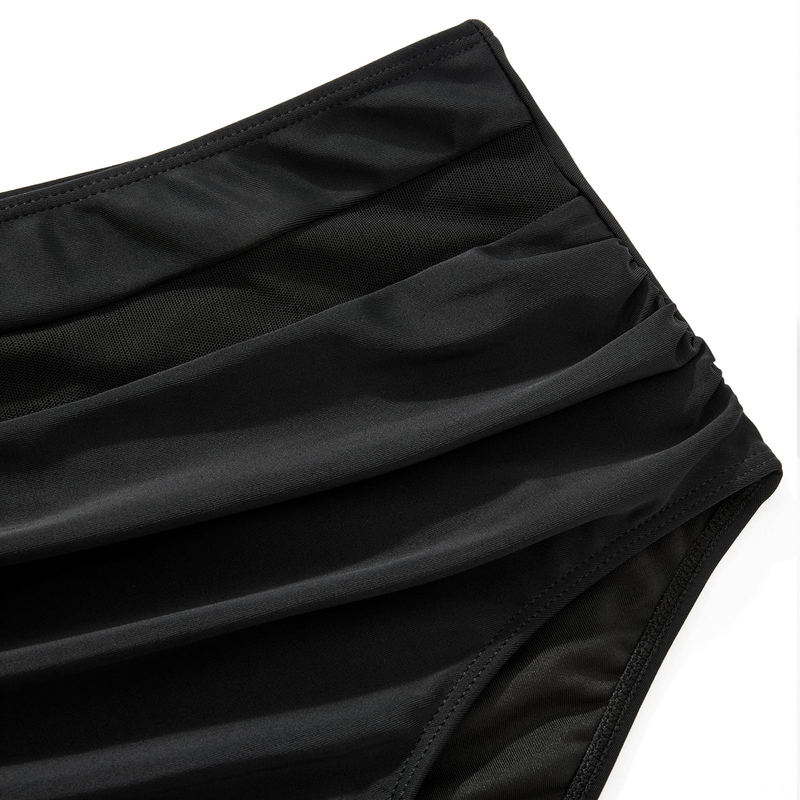 Maillot de bain fendu en tissu maille, bikini sexy européen et américain pour femmes, couleur unie, épissure_voghion.com