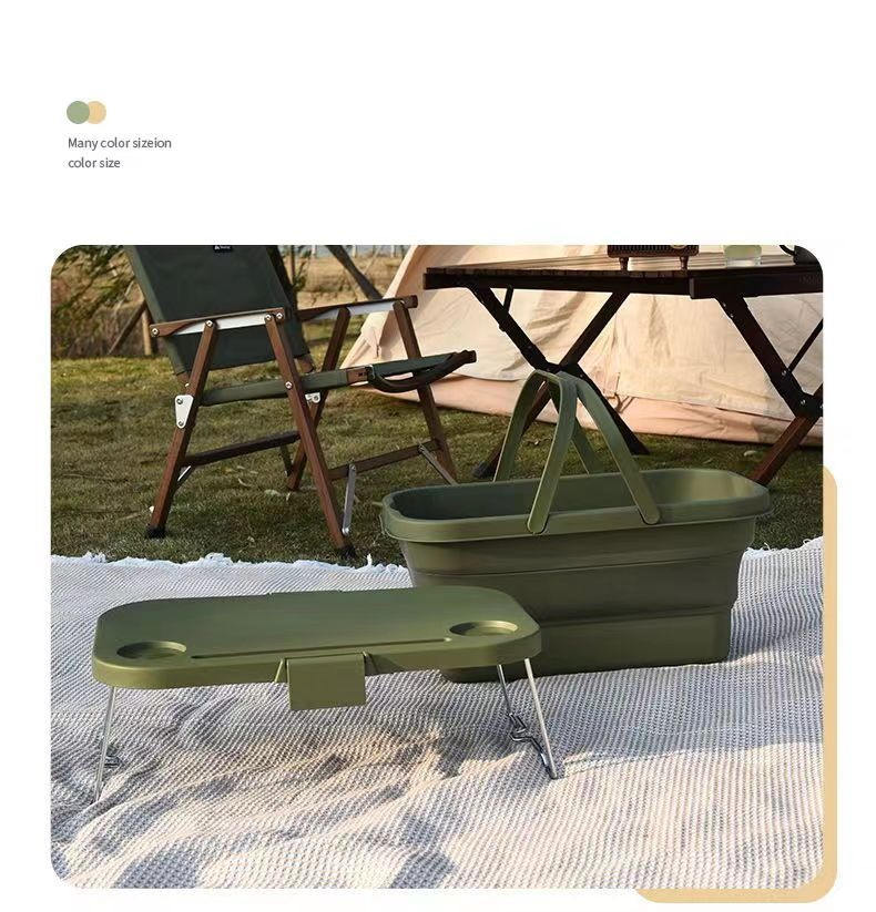 Utendørs sammenleggbar oppbevaringsboks Vår camping sammenleggbar bord piknik bærbar oppbevaringskurv Picnikkurv leveres med lite bordbrett_voghion.com
