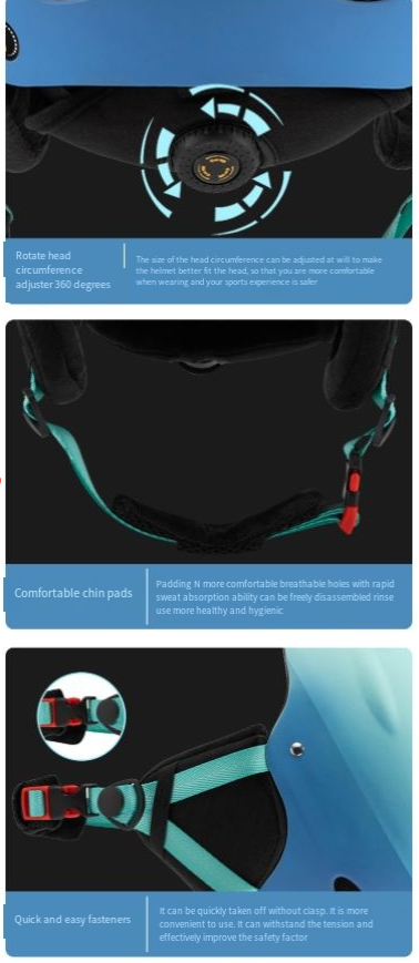 Cască de schi elegantă de culoare degradată caldă pentru adulți, pentru sporturi în aer liber, cască anti-coliziune pentru zăpadă_voghion.com