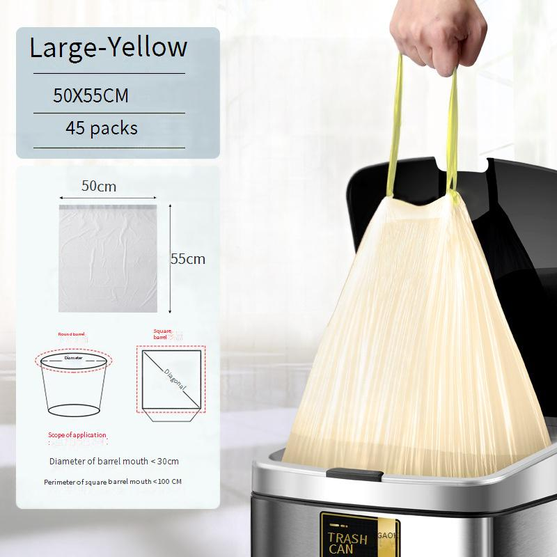 Gaok Household Thickened Drawstring Σακούλα σκουπιδιών Αυτόματο Κλείσιμο Μεγάλου Μεγέθους Κορδόνι Κουζίνας Πλαστική Τσάντα Διπλής Όψης 2,4 Μεταξωτό_voghion.com