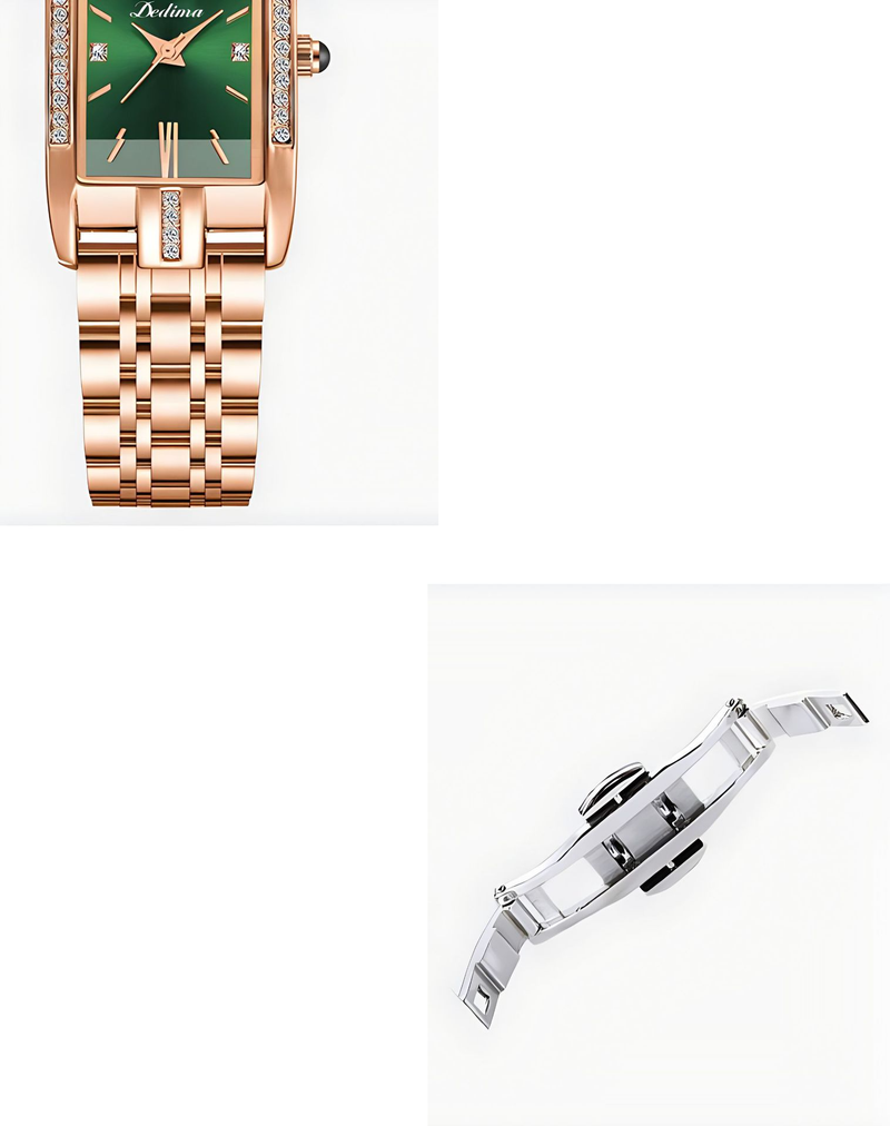 Damenuhren Damen Diamantbesetzte quadratische Digitaluhr Modische Modeuhr aus massivem Stahl mit Schleifenschnalle_voghion.com