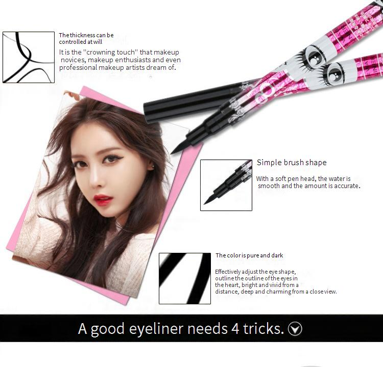 Ombretto e eyeliner combinati, impermeabile 48 ore, eyeliner liquido nero anti-sbavature Spot_voghion.com