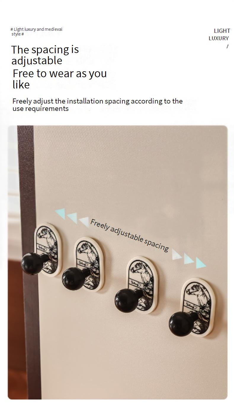 Crochets de rangement muraux pour vêtements et bijoux, style cheval, pour la maison, pour le porche, sans perforation_voghion.com