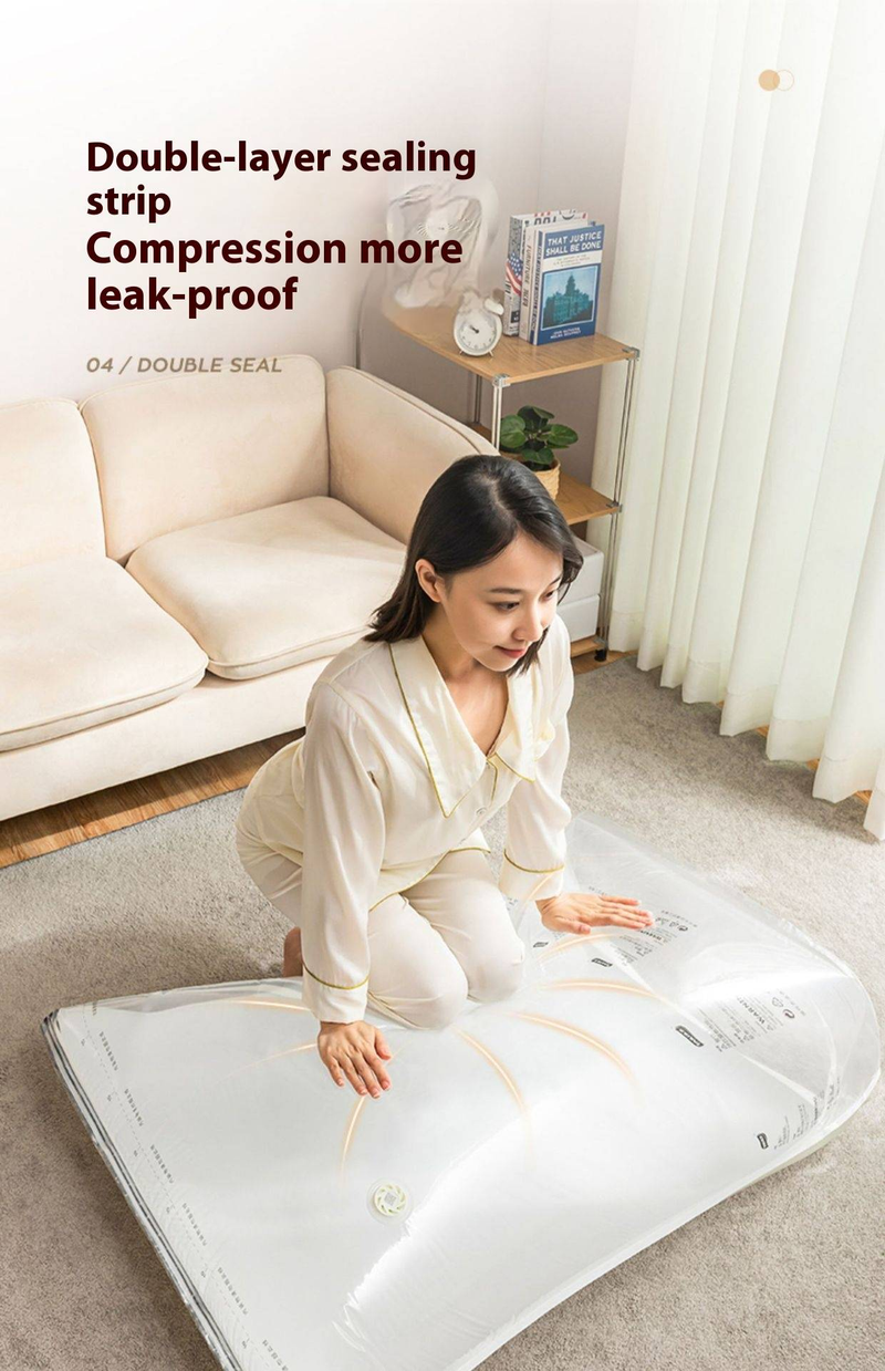 No-Pump Vacuum Storage Bags - Space Saver For Blankets, Winter Clothes & Down Jackets, Extra Thick & Airtight Design_voghion.com