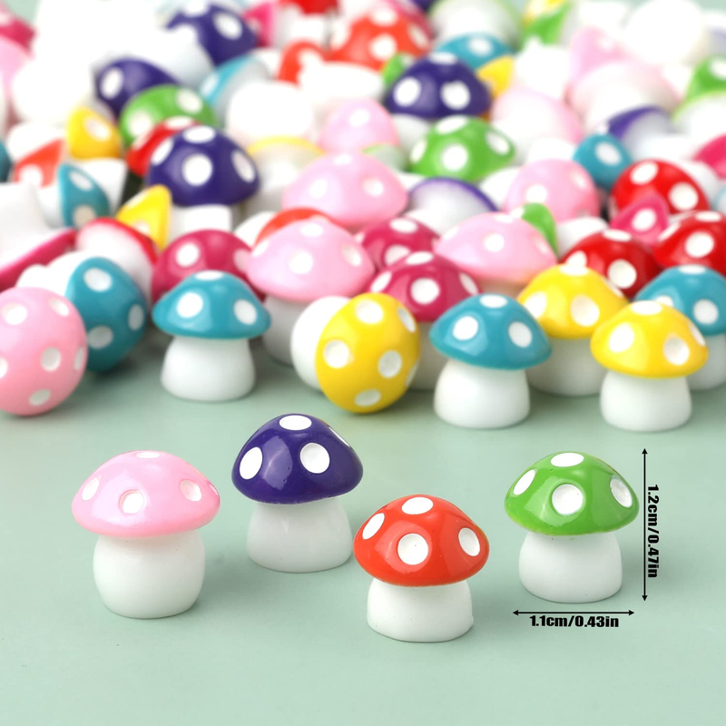 YOUEN 100 piezas Mini Hongos de Resina Pequeños Hongos de Resina de Colores Figuras de Hadas Hongo de Jardín para el Hogar DIY Interior Exterior Jardín Paisaje Artesanía_voghion.com