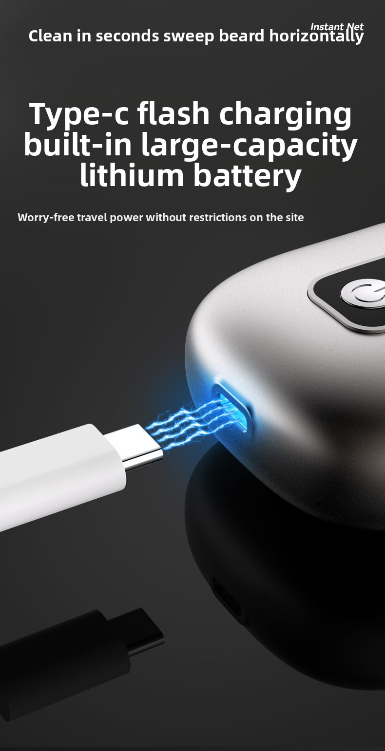 Hochwertiger Elektrorasierer aus Legierung mit LED-Anzeige – 2D-Schwebekopf, IPX7-Wasserdichtigkeit und 50-minütige Laufzeit, per USB-C wiederaufladbarer Reiserasierer für Männer_voghion.com