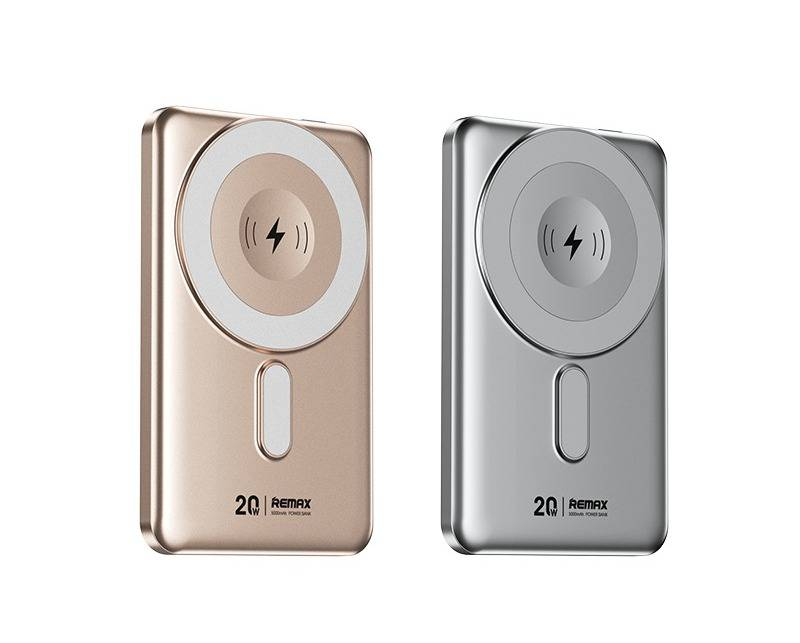 REMAX Magnetische, faltbare, kabellose Powerbank mit integrierten Kabeln, 15 W Schnellladung, 5000 mAh/10000 mAh tragbares Ladegerät für das iPhone_voghion.com